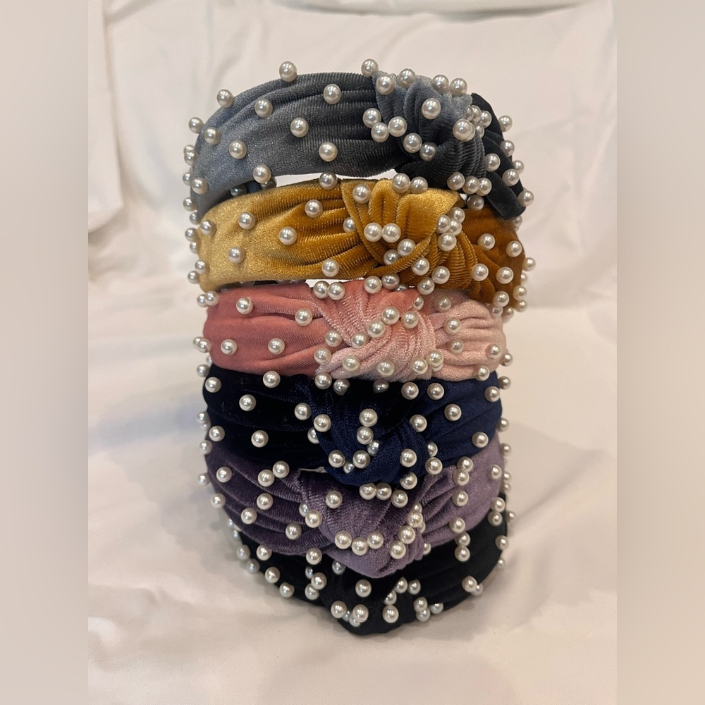 Pearl Embellished Headband Set (6 colors)